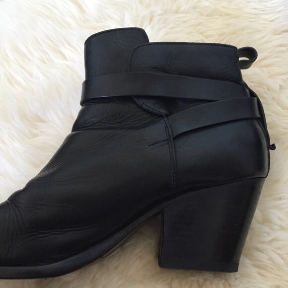 rag & bone Black Leather Strappy ankle Boots Dalton Booties 39.5 - Picture 8 of 8